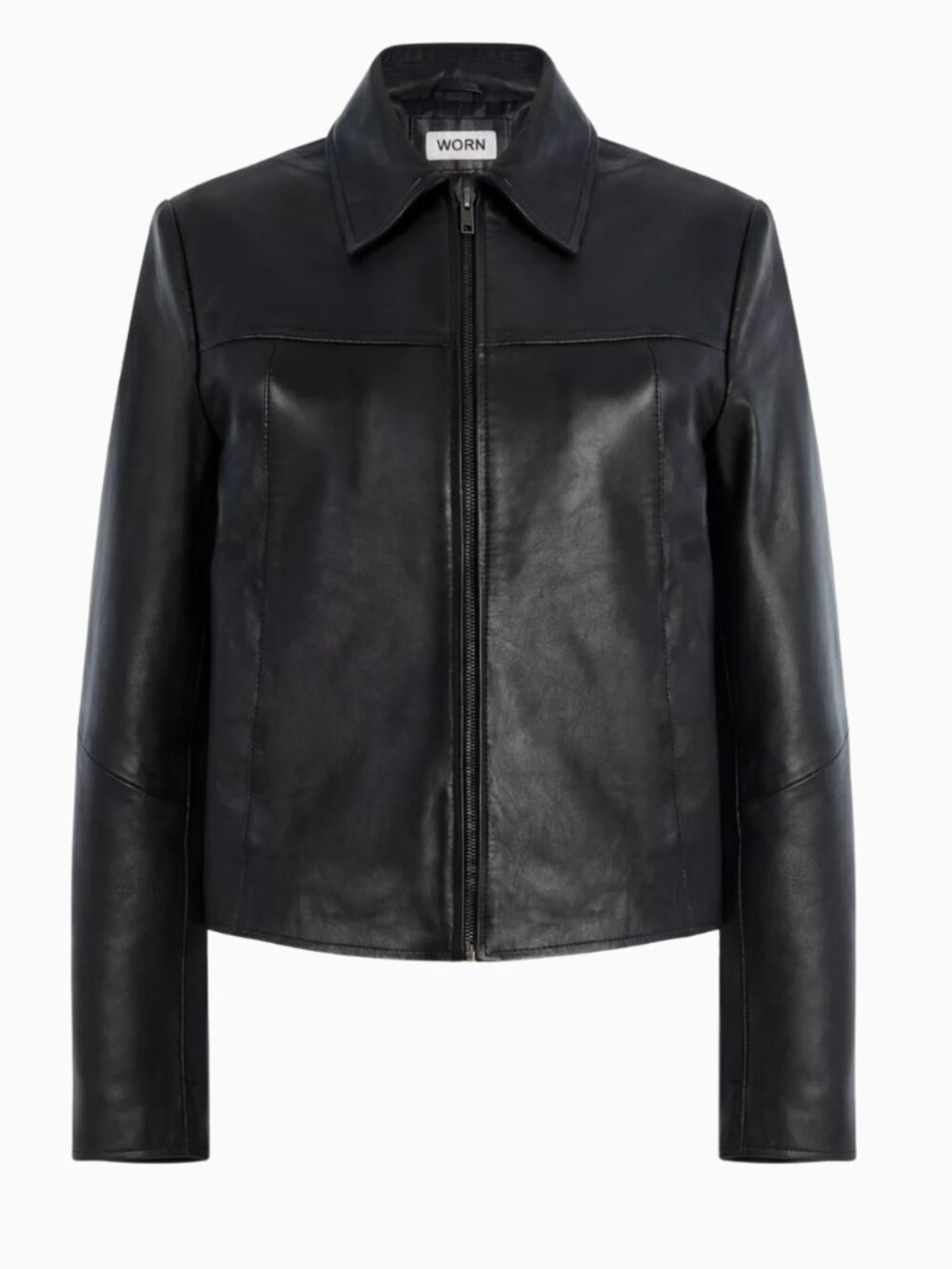 (as work by Hailey Bieber) Worn Vintage - Black Leather Jacket